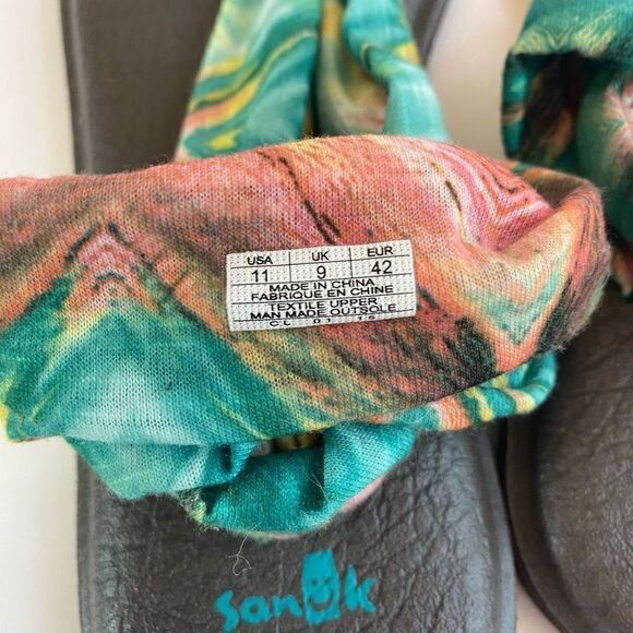 Sanuk NWOT Sling Strap Thong Sandal Yoga Mat Turquoise Blue Beach Women Size 11 - Picture 4 of 5